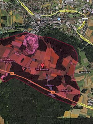 Einsatzbereich der Freiwilligen Feuerwehr Siebeneichen