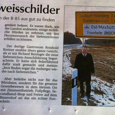 Neue Hinweisschilder
